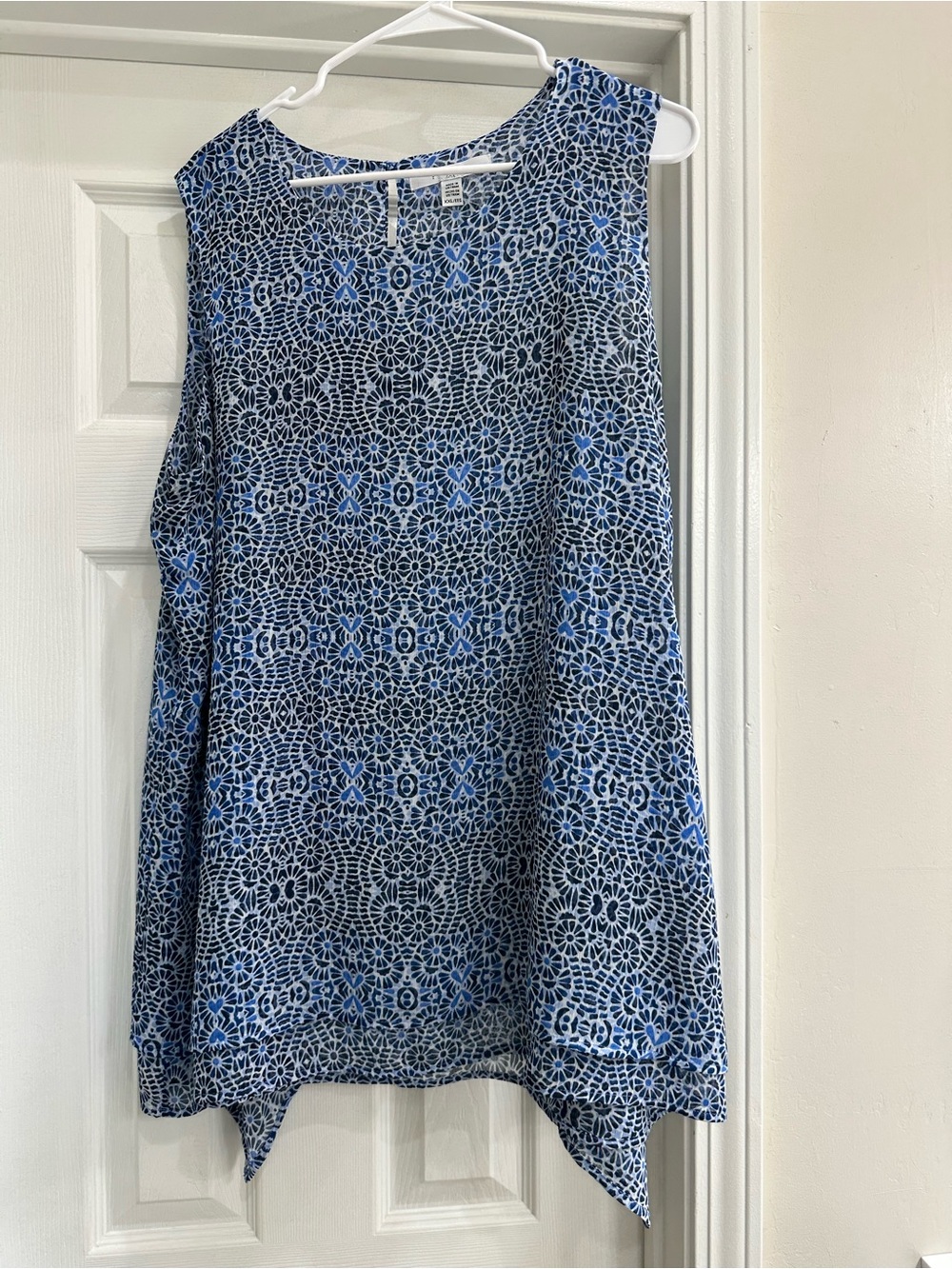 XXL Women’s Blue Sheer Blouse Top